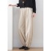 Linen Colour Solid Loose Linen Lantern Pants Draping Summer